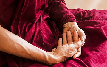 Image photo: A monk in a meditation mode 