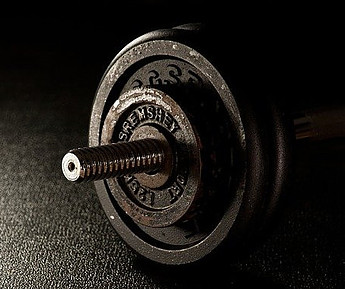 Image photo: A classical steel dumbbell