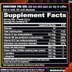 Java Burn supplement facts